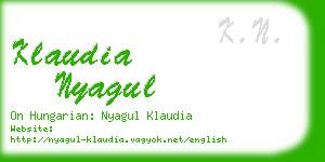 klaudia nyagul business card